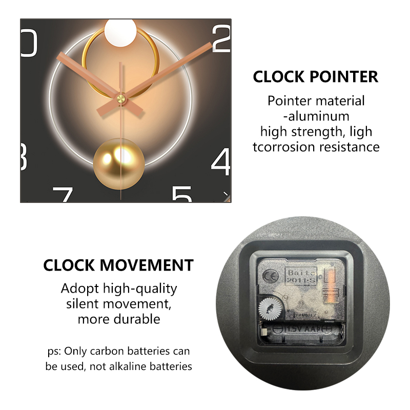 Luxury Wall Clock 2D Light Sha – Lighting Home Decor Wall Clocks recenzja i cena