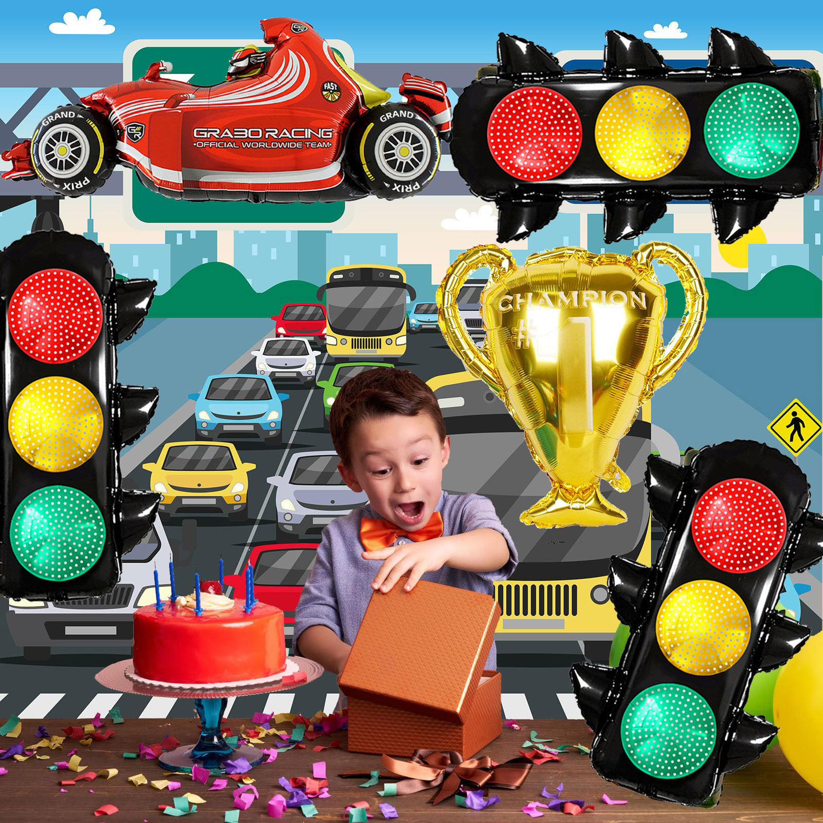 Race Car Party Aluminum Foil B – Lighting Mcqueen Birthday Decor recenzja i cena