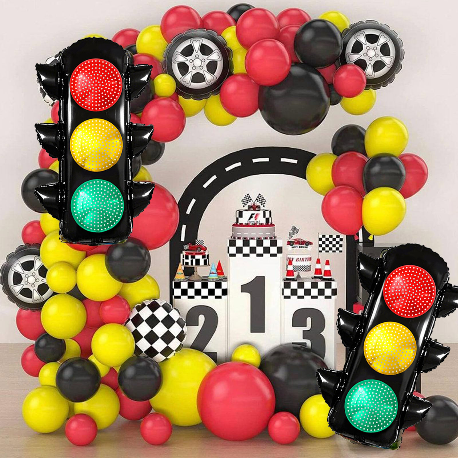Race Car Party Aluminum Foil B – Lighting Mcqueen Birthday Decor recenzja i cena