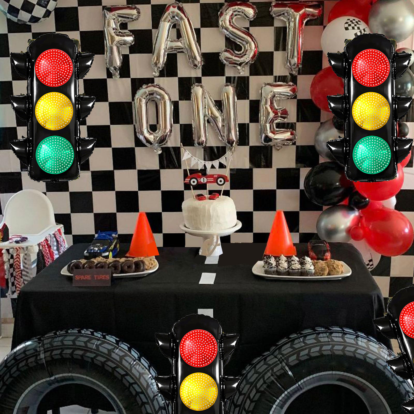 Race Car Party Aluminum Foil B – Lighting Mcqueen Birthday Decor recenzja i cena