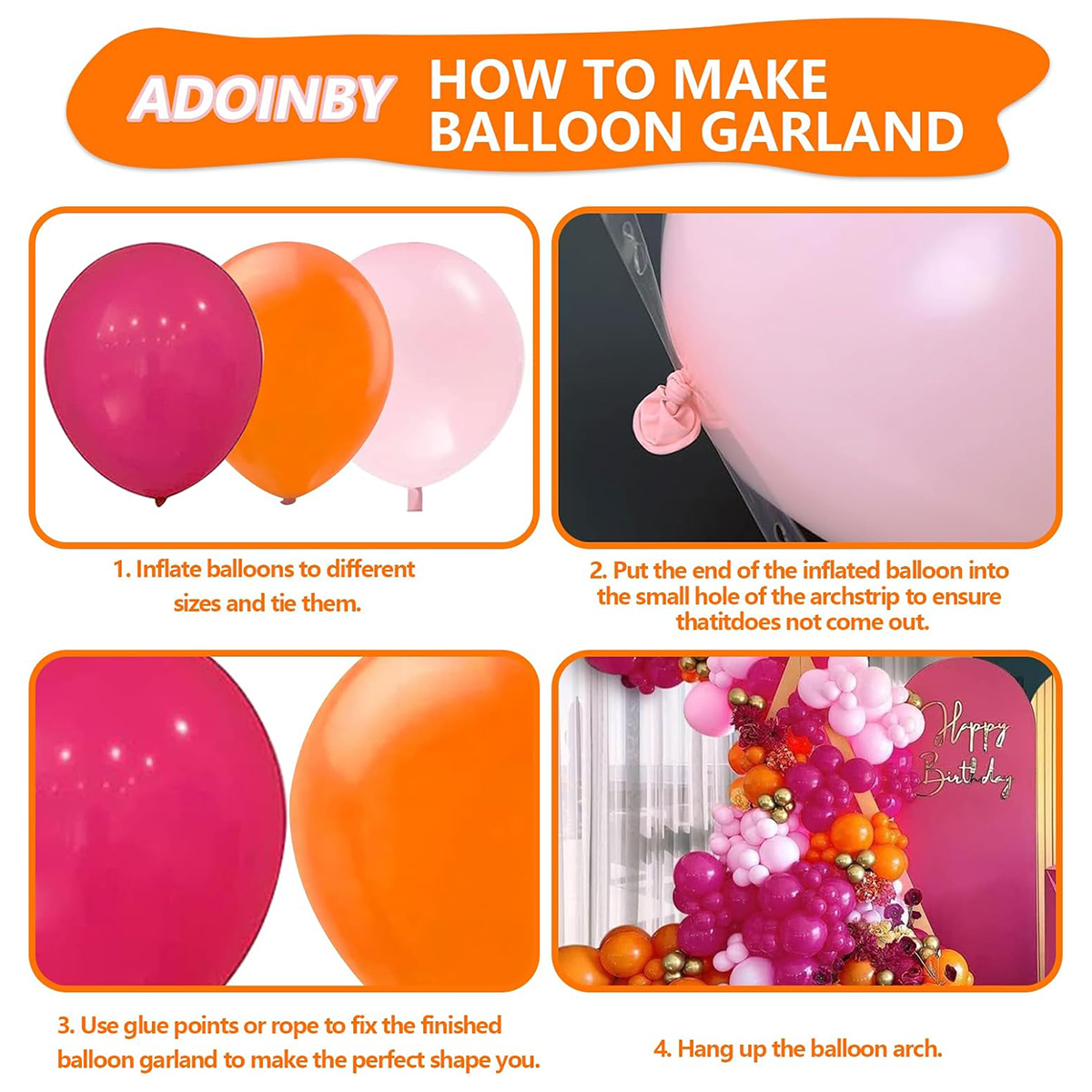 134PCS Pink and Orange Balloon – Orange Lighting Decor recenzja i cena