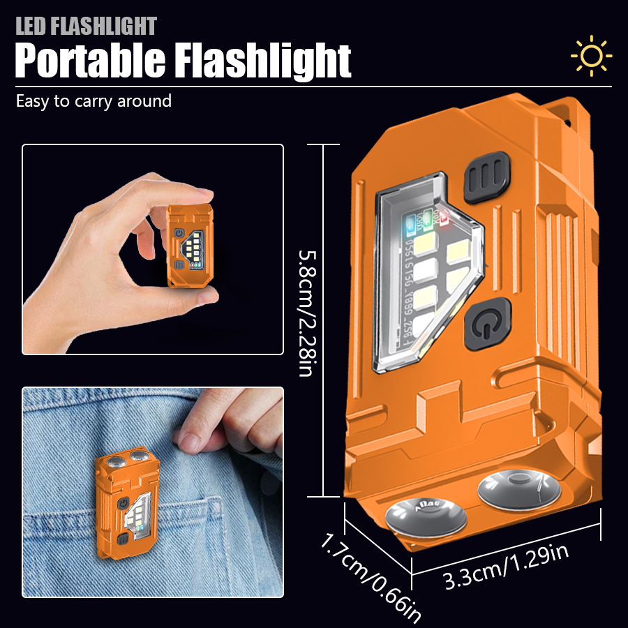 Mini Keychain EDC Flashlight R – Orange Lighting Decor recenzja i cena