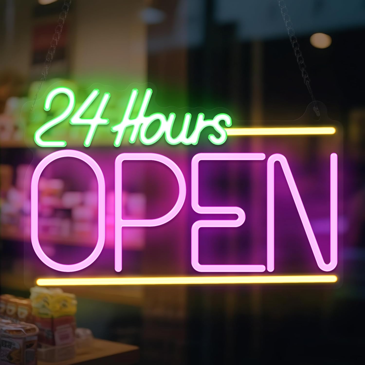 Open 24 Hours Neon Sign USB LE – Decor Lighting Opening Hours recenzja i cena