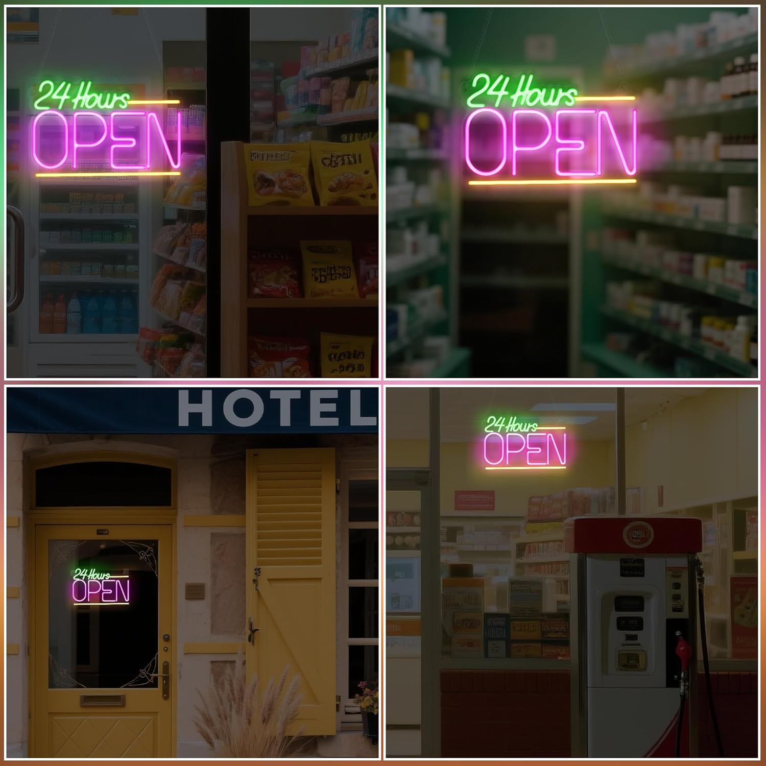 Open 24 Hours Neon Sign USB LE – Decor Lighting Opening Hours recenzja i cena