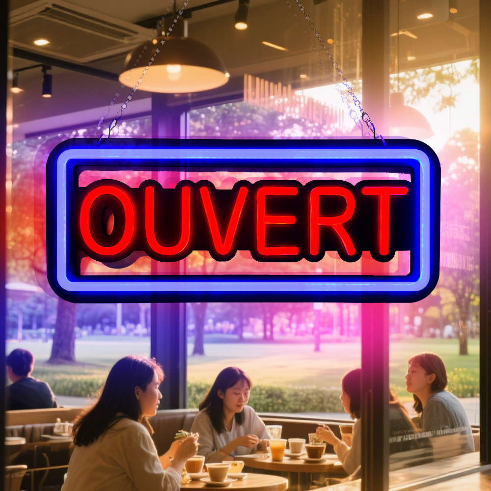 Blue And Red Ouvert Neon Light – Decor Lighting Opening Hours recenzja i cena