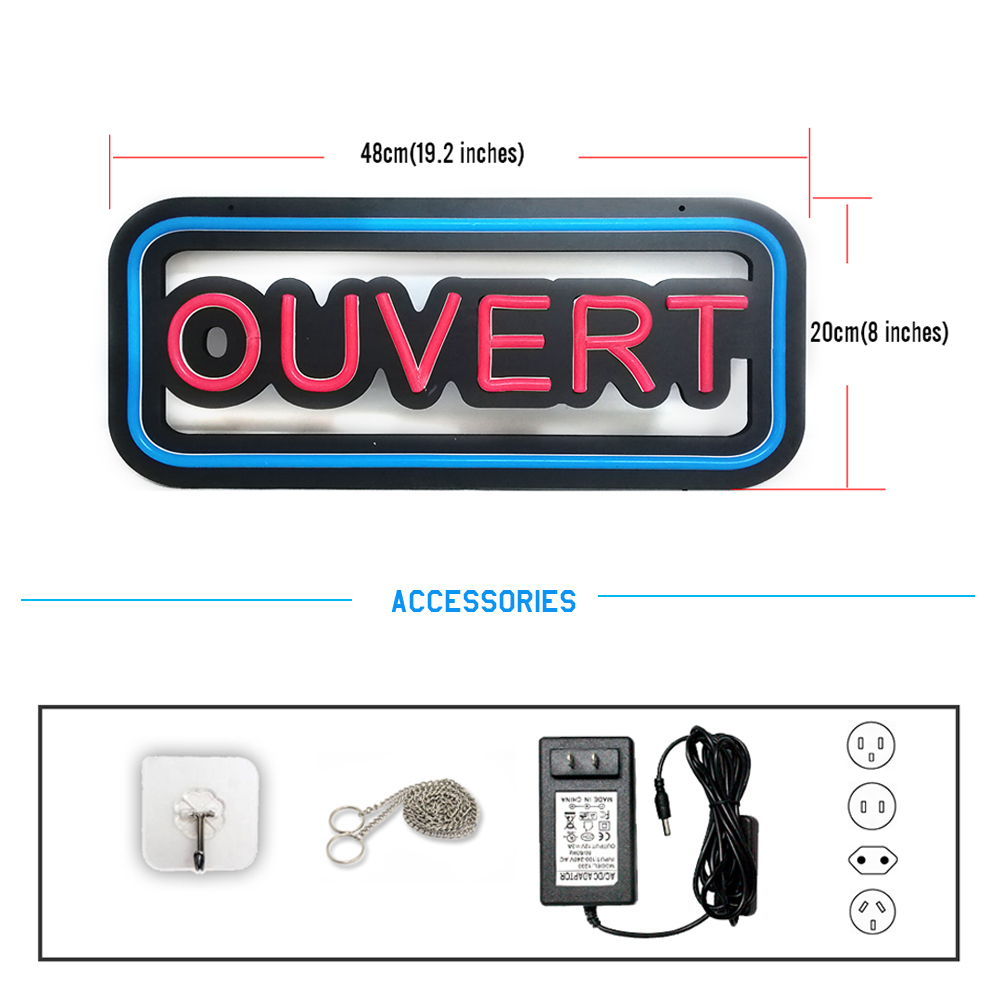 Blue And Red Ouvert Neon Light – Decor Lighting Opening Hours recenzja i cena
