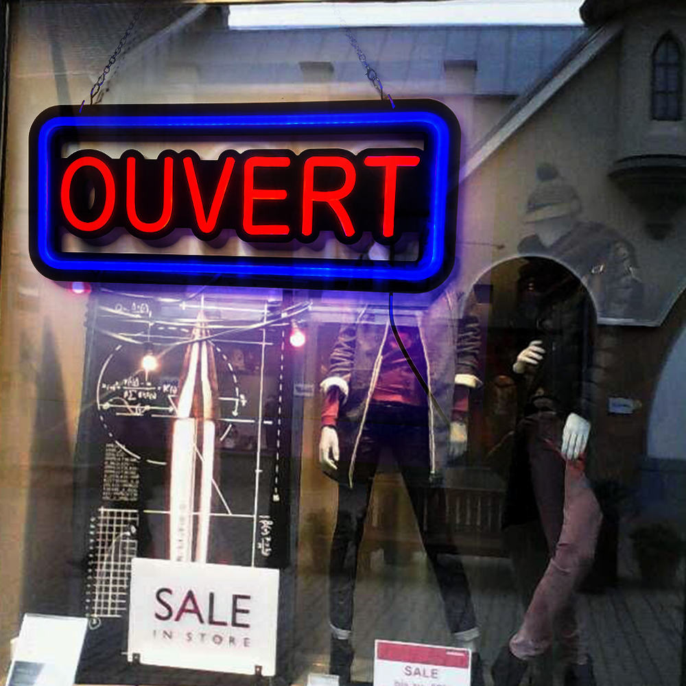 Blue And Red Ouvert Neon Light – Decor Lighting Opening Hours recenzja i cena