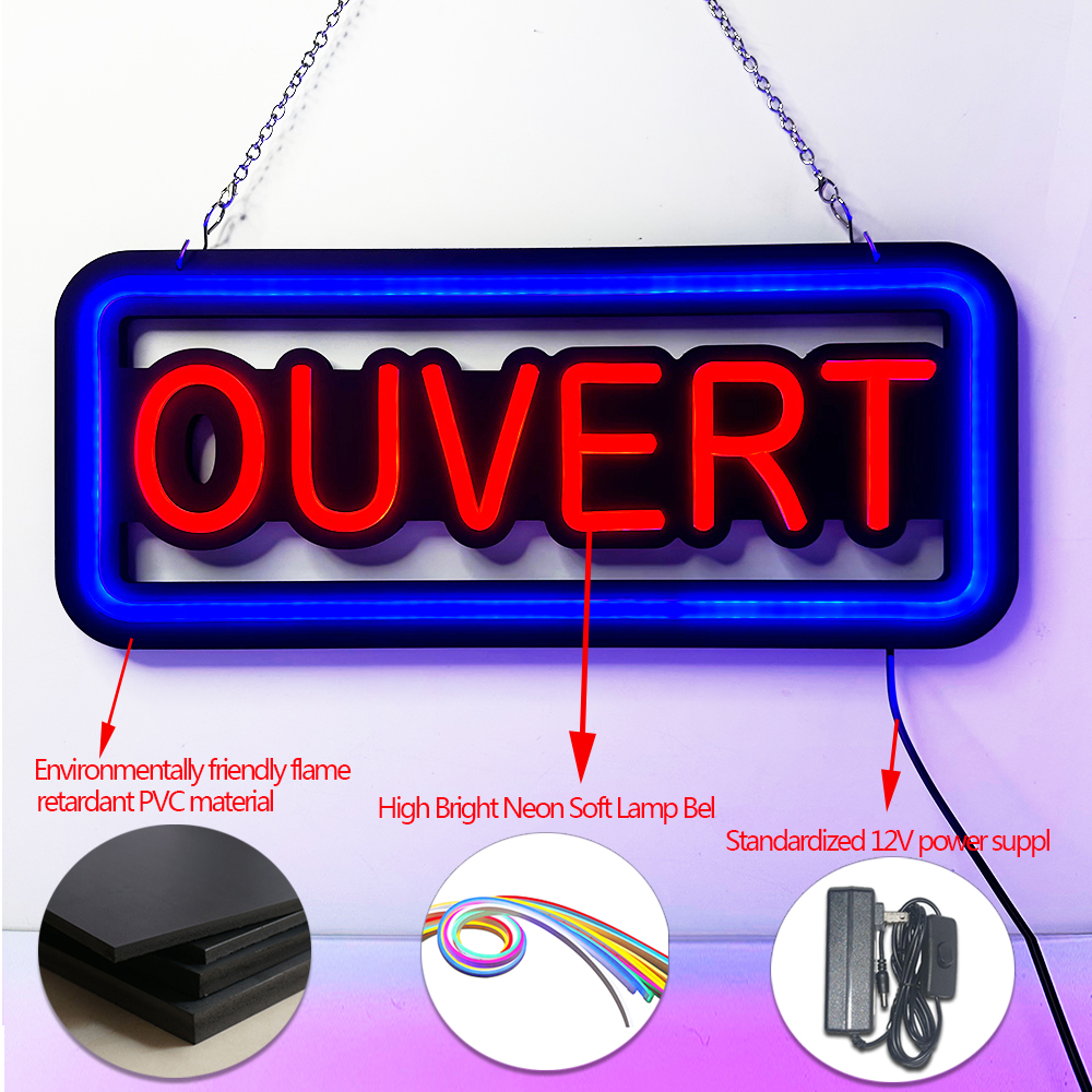 Blue And Red Ouvert Neon Light – Decor Lighting Opening Hours recenzja i cena