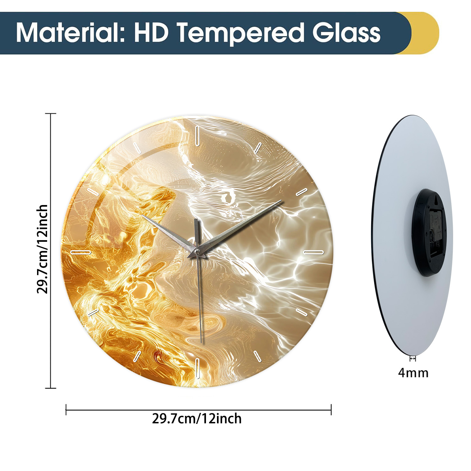 1pc glass wall clock, modern l – Lighting Home Decor Wall Clocks recenzja i cena