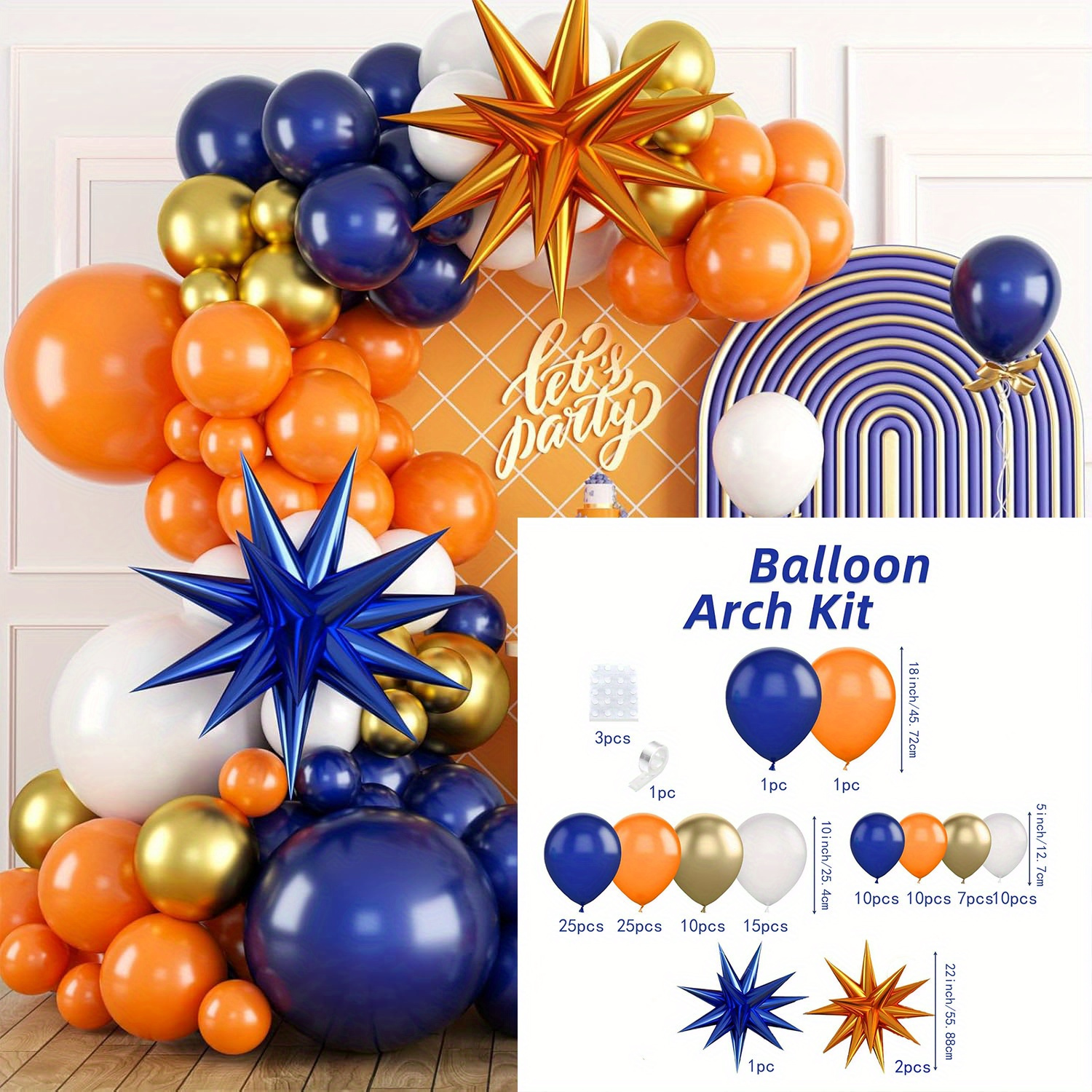 121pcs Orange and Blue Balloon – Orange Lighting Decor recenzja i cena