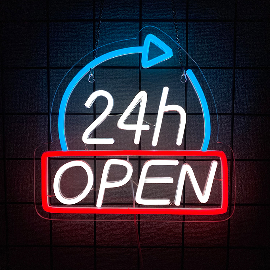 Open 24 Hours Neon Signs for W – Decor Lighting Opening Hours recenzja i cena
