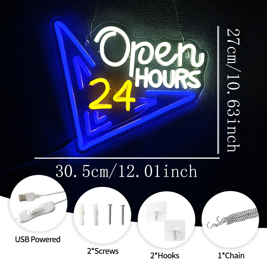 USB Light Up Sign for Café Bus – Decor Lighting Opening Hours recenzja i cena