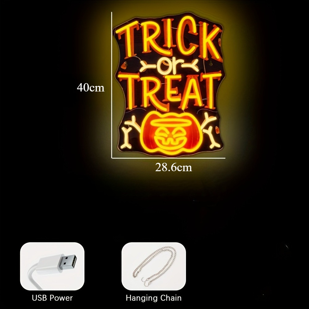 Trick or Treat Halloween Neon  – Home Decor Lighting Tricks recenzja i cena