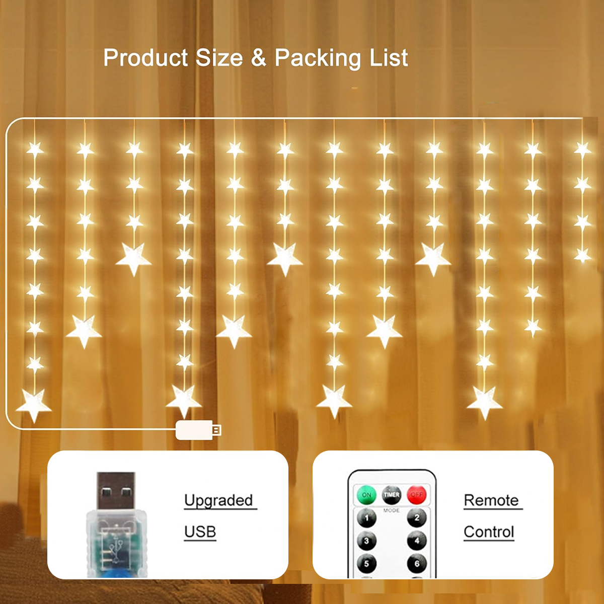 1pc 120 LED Star Curtain Light – Fairy Light Curtain recenzja i cena