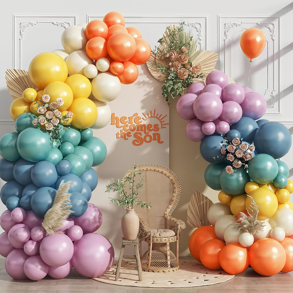 144Pcs Forest Balloon Garland  – Orange Lighting Decor recenzja i cena