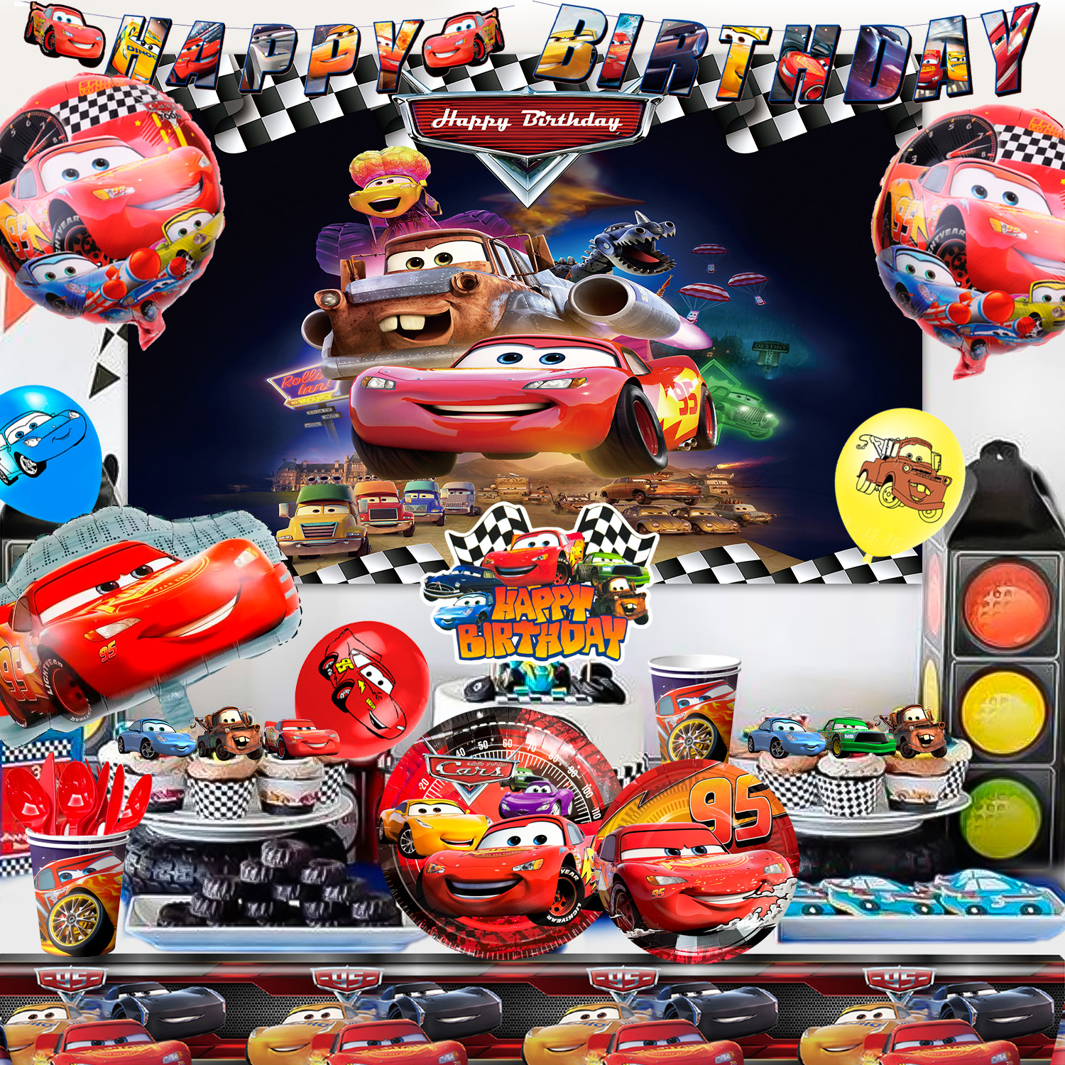 116 Pcs Cars Birthday Decorati – Lighting Mcqueen Birthday Decor recenzja i cena