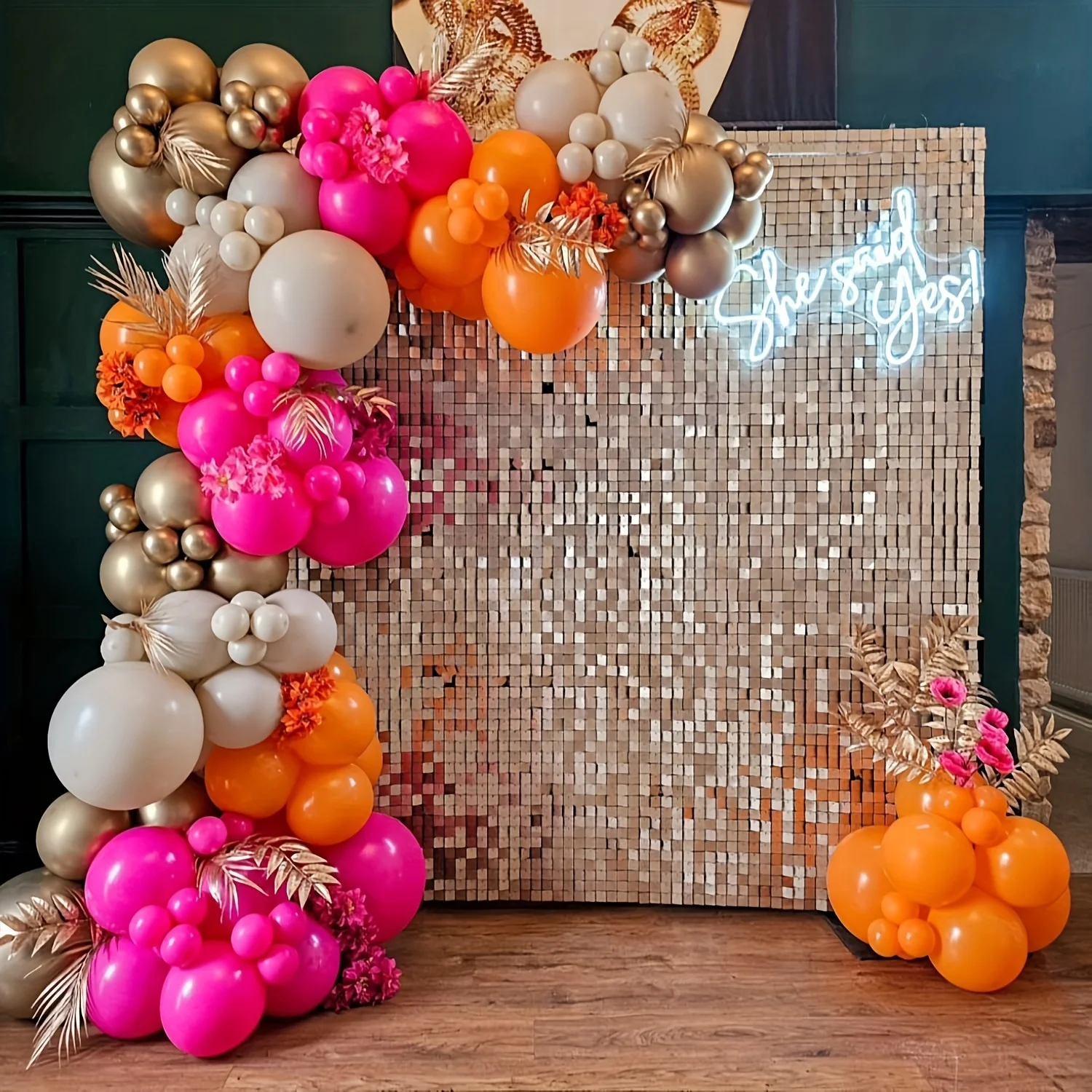 129pcs Bohemian Balloon Arch D – Orange Lighting Decor recenzja i cena