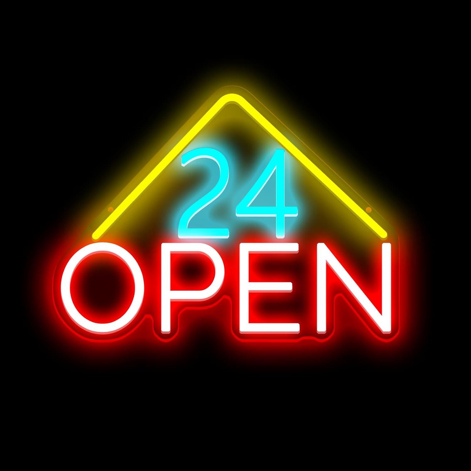 24 Hours Open Neon Sign USB Po – Decor Lighting Opening Hours recenzja i cena
