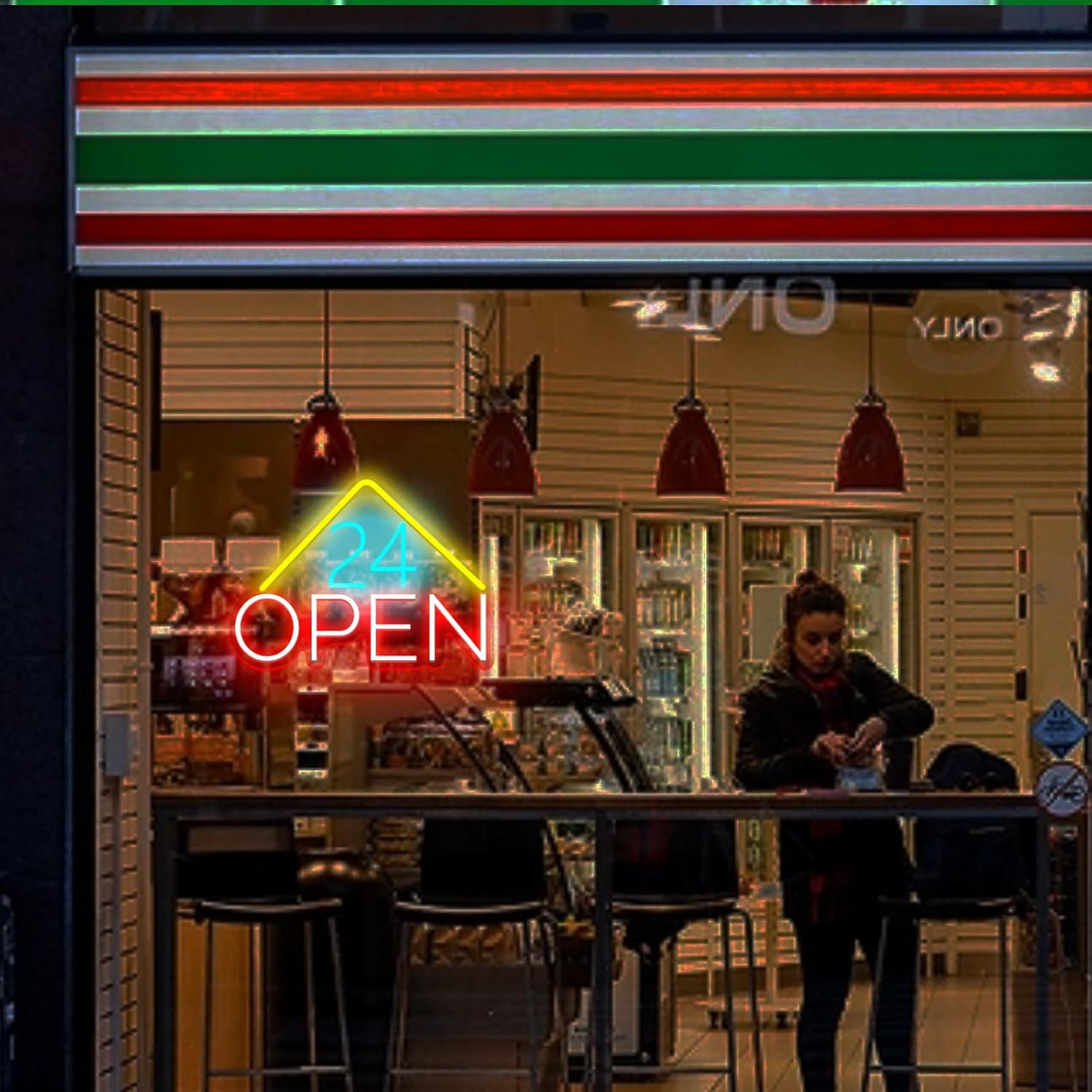 24 Hours Open Neon Sign USB Po – Decor Lighting Opening Hours recenzja i cena