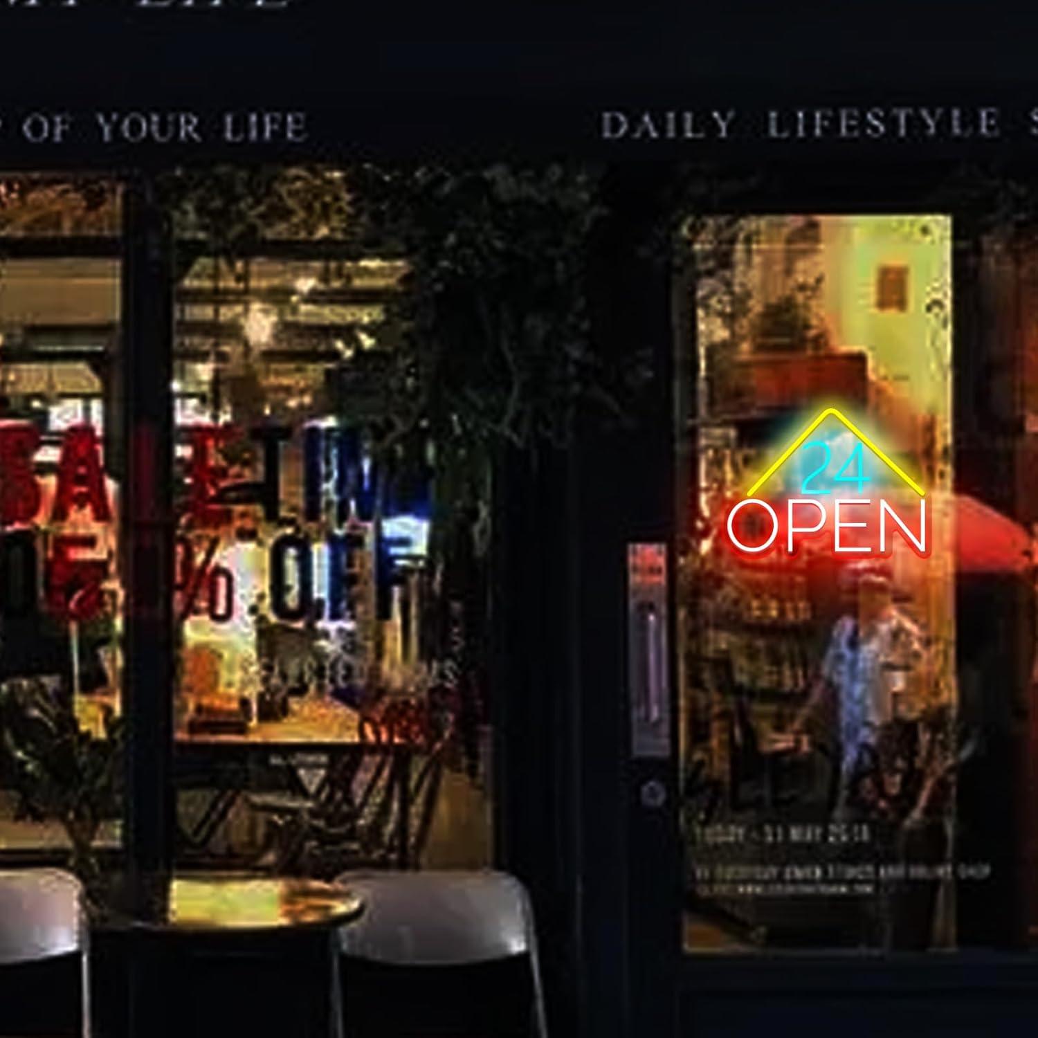 24 Hours Open Neon Sign USB Po – Decor Lighting Opening Hours recenzja i cena