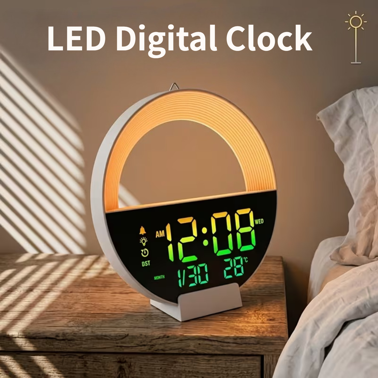LED Digital Clock with Remote  – Lighting Home Decor Wall Clocks recenzja i cena