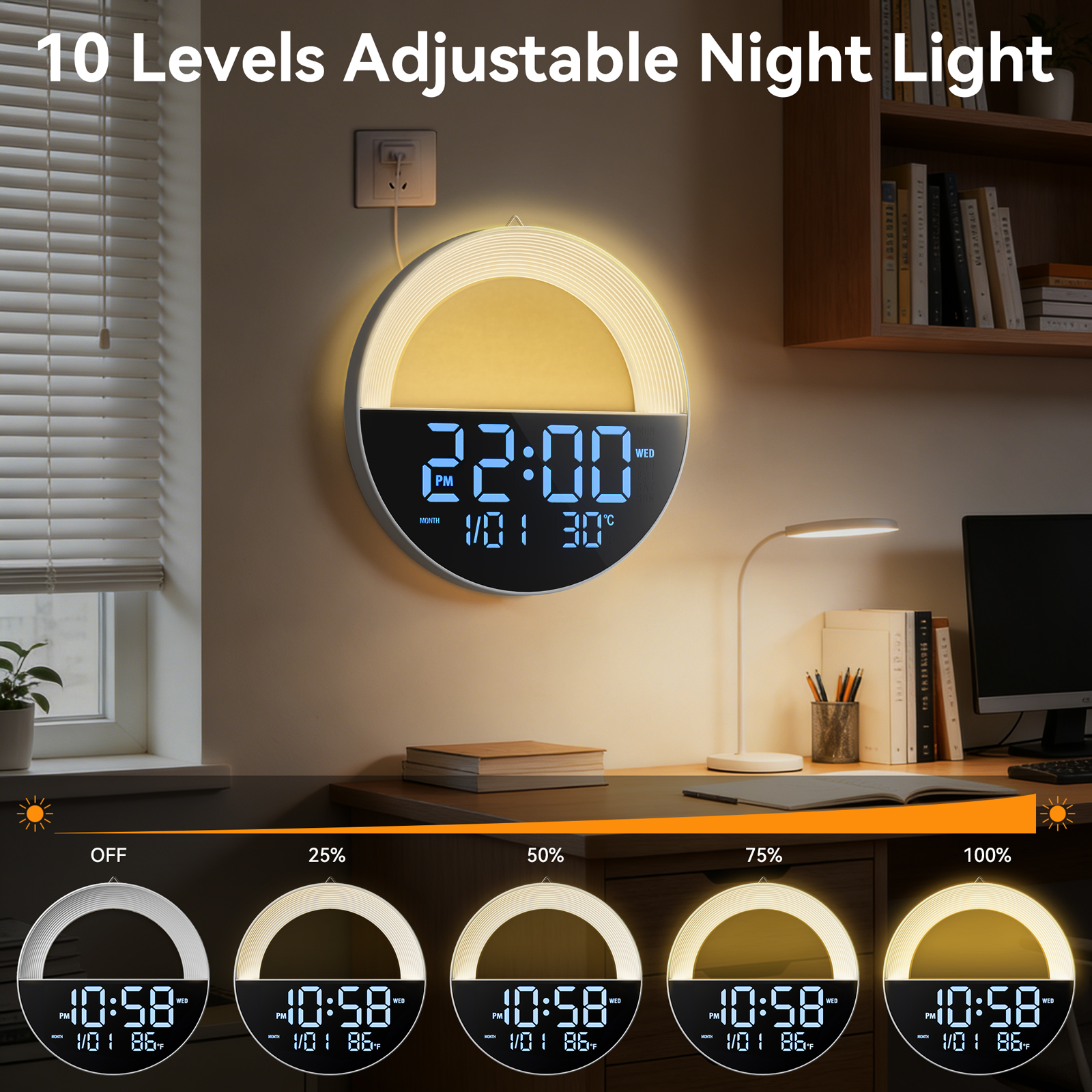 LED Digital Clock with Remote  – Lighting Home Decor Wall Clocks recenzja i cena