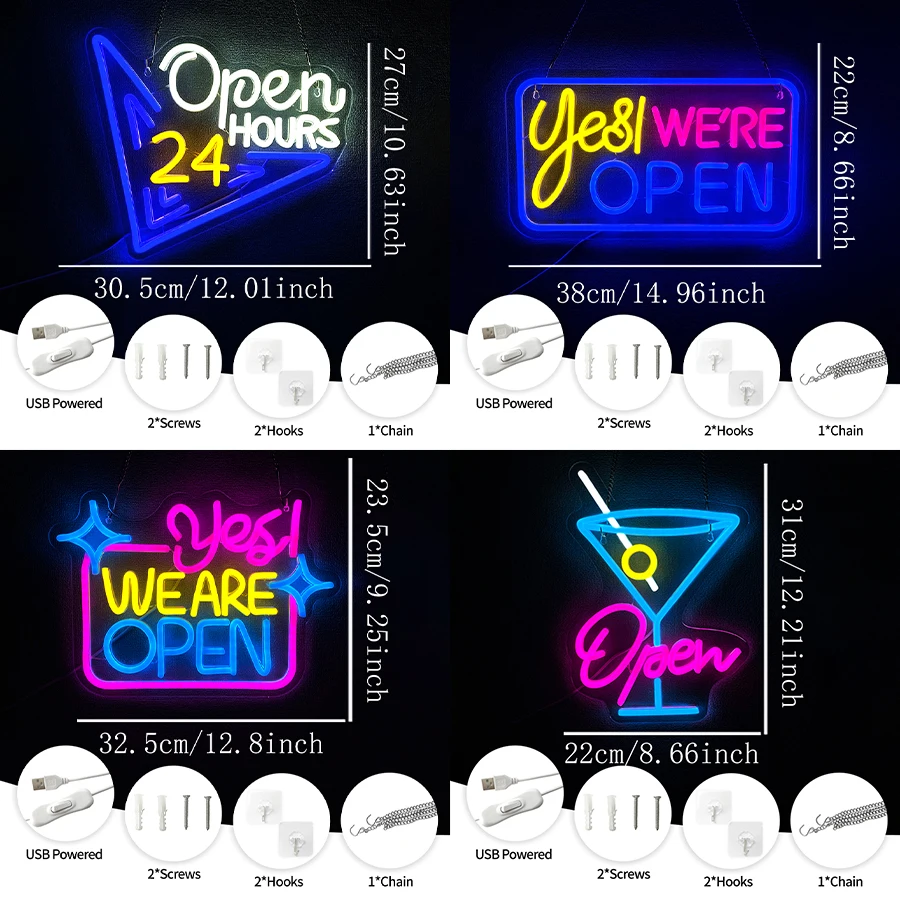 Open 24 Hours Neon Sign For Wa – Decor Lighting Opening Hours recenzja i cena