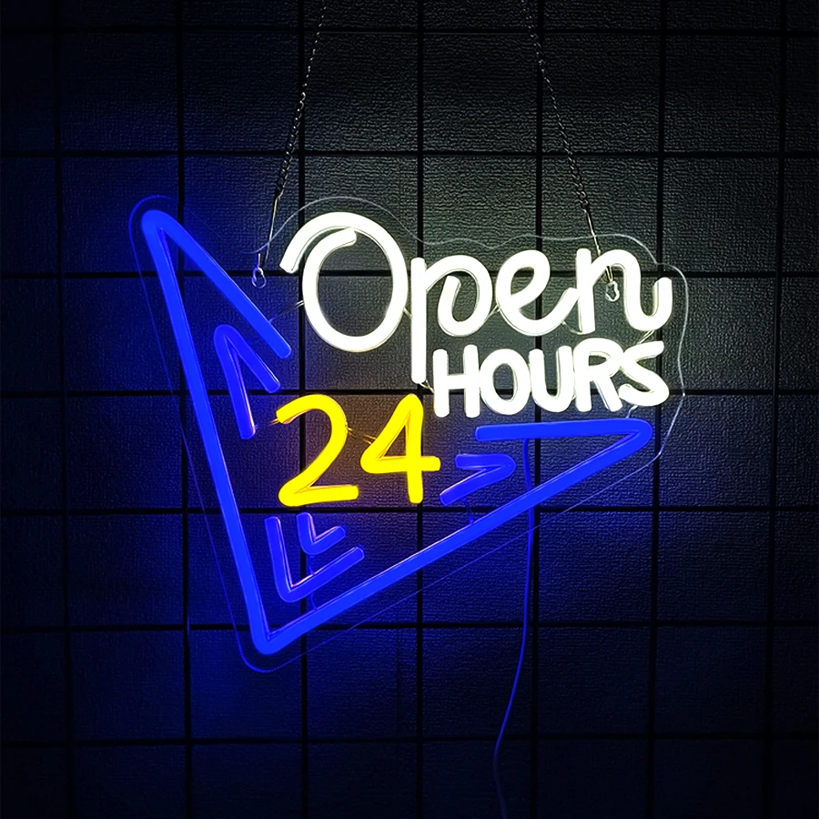 Open 24 Hours Neon Sign For Wa – Decor Lighting Opening Hours recenzja i cena