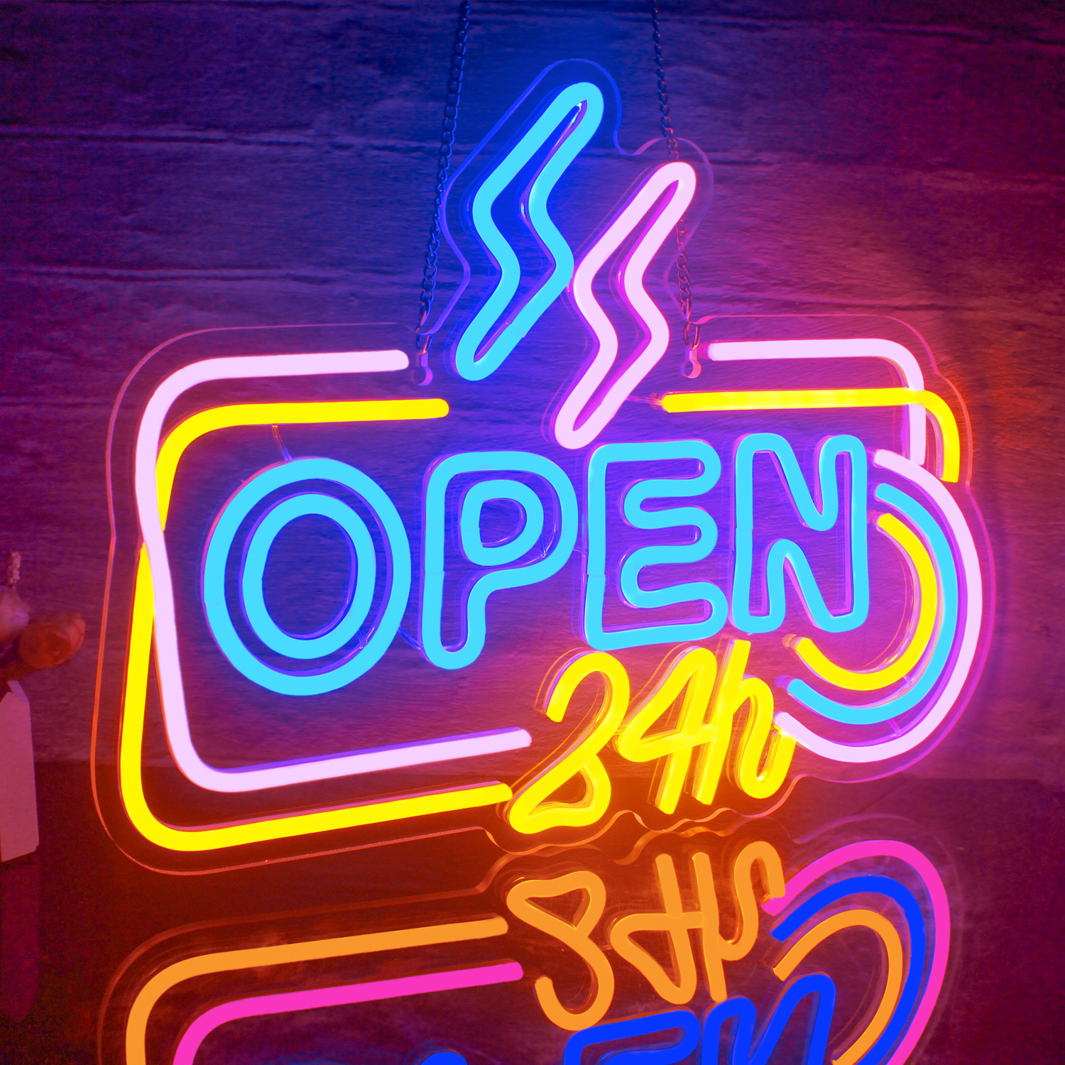 Open 24 Hours Neon Led Sign Di – Decor Lighting Opening Hours recenzja i cena