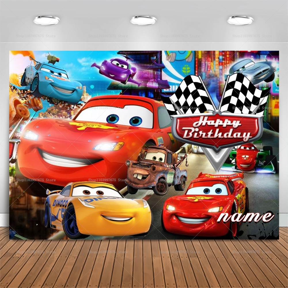 Lightning McQueen Backdrops Ch – Lighting Mcqueen Birthday Decor recenzja i cena