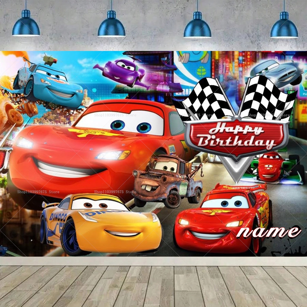 Lightning McQueen Backdrops Ch – Lighting Mcqueen Birthday Decor recenzja i cena