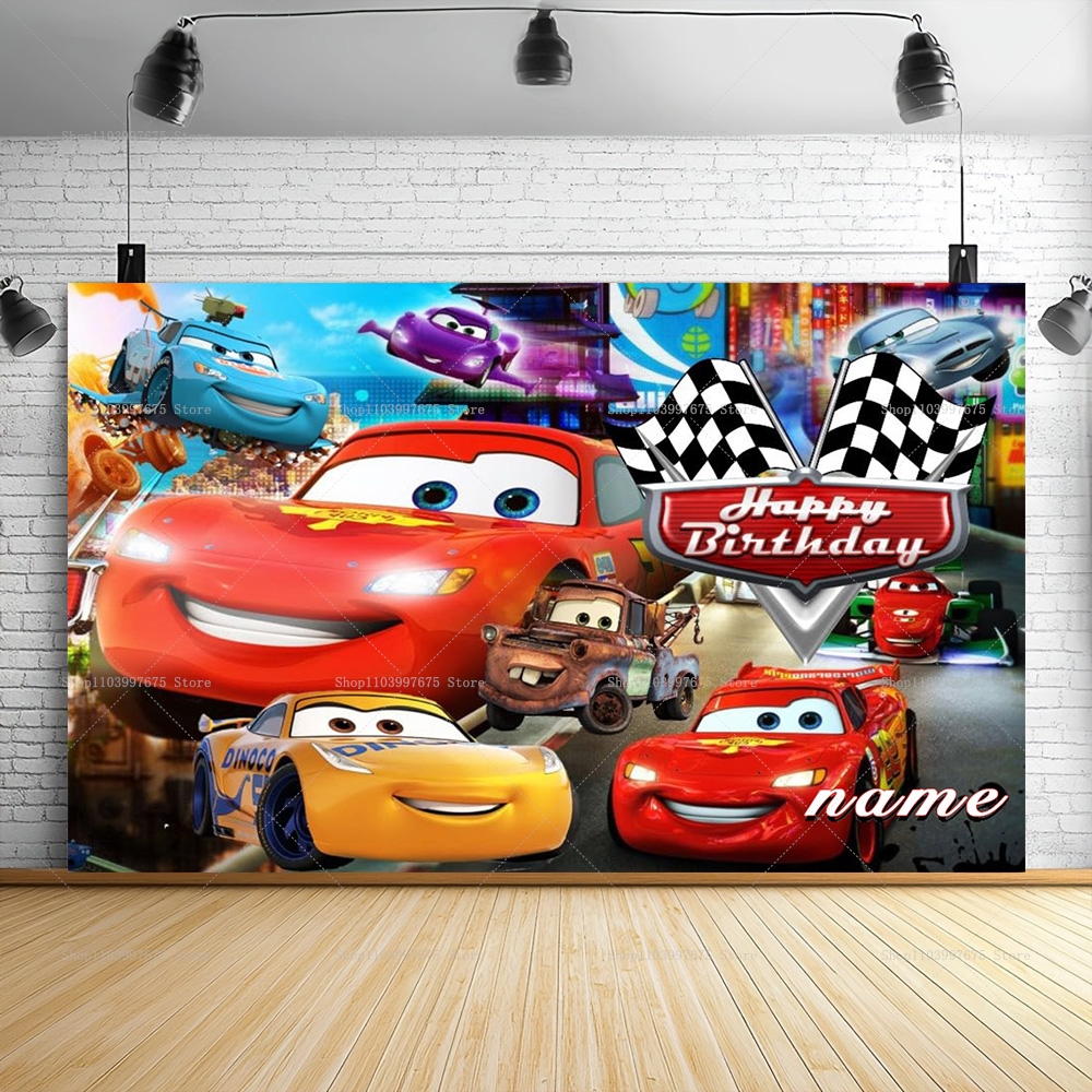 Lightning McQueen Backdrops Ch – Lighting Mcqueen Birthday Decor recenzja i cena