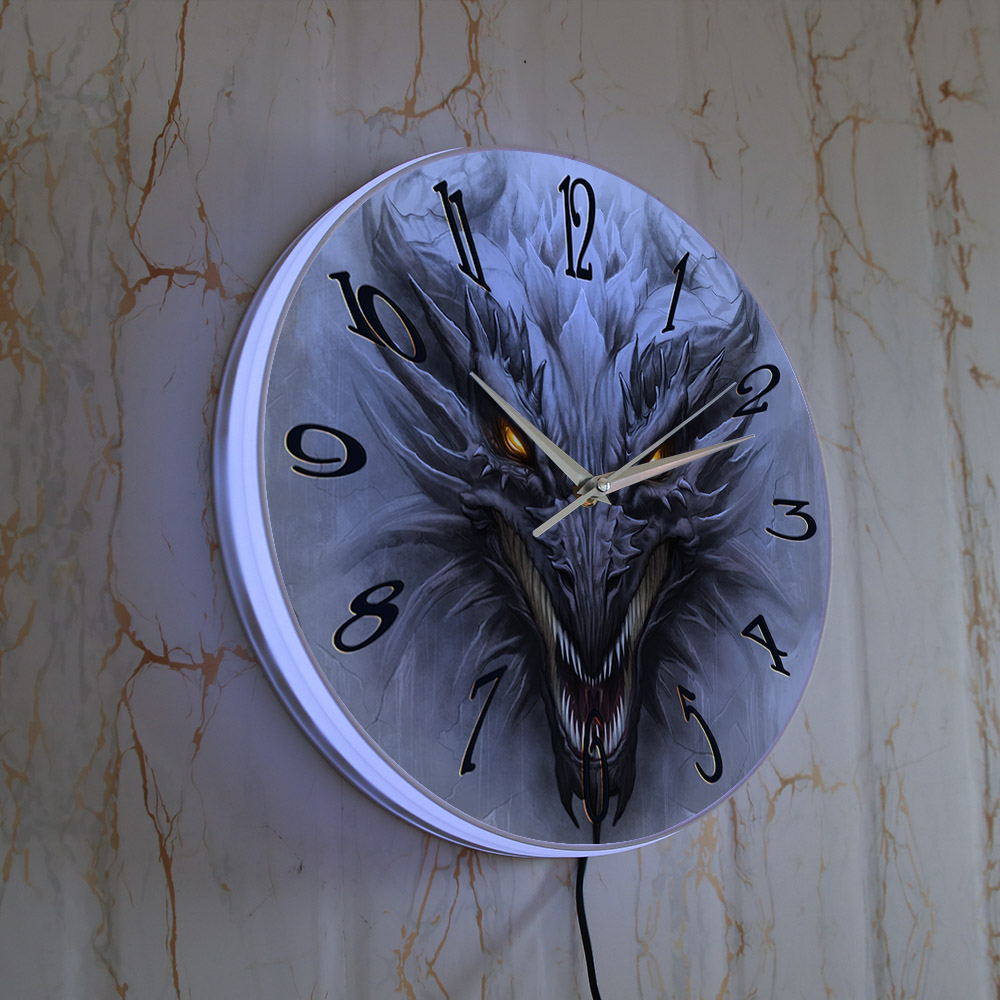 Gothic Evil Dragon Head Lumino – Lighting Home Decor Wall Clocks recenzja i cena