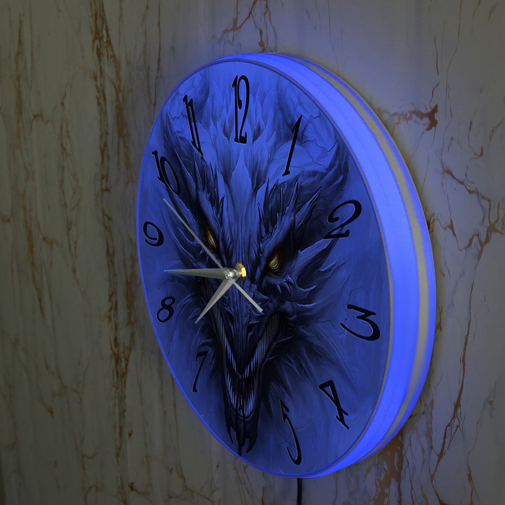 Gothic Evil Dragon Head Lumino – Lighting Home Decor Wall Clocks recenzja i cena
