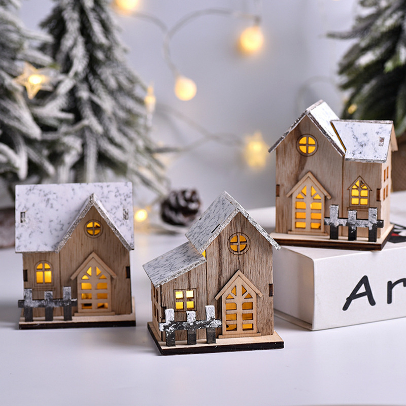 Christmas LED Light Wooden Hou – Home Decor Lighting Tree recenzja i cena