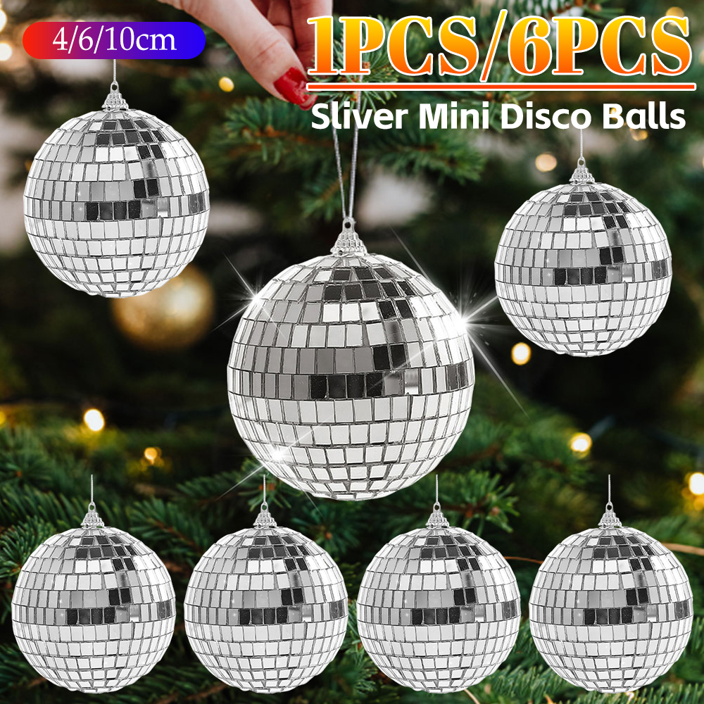 6pcs 4/6/10cm Mirror Disco Bal – Home Decor Lighting Tree recenzja i cena