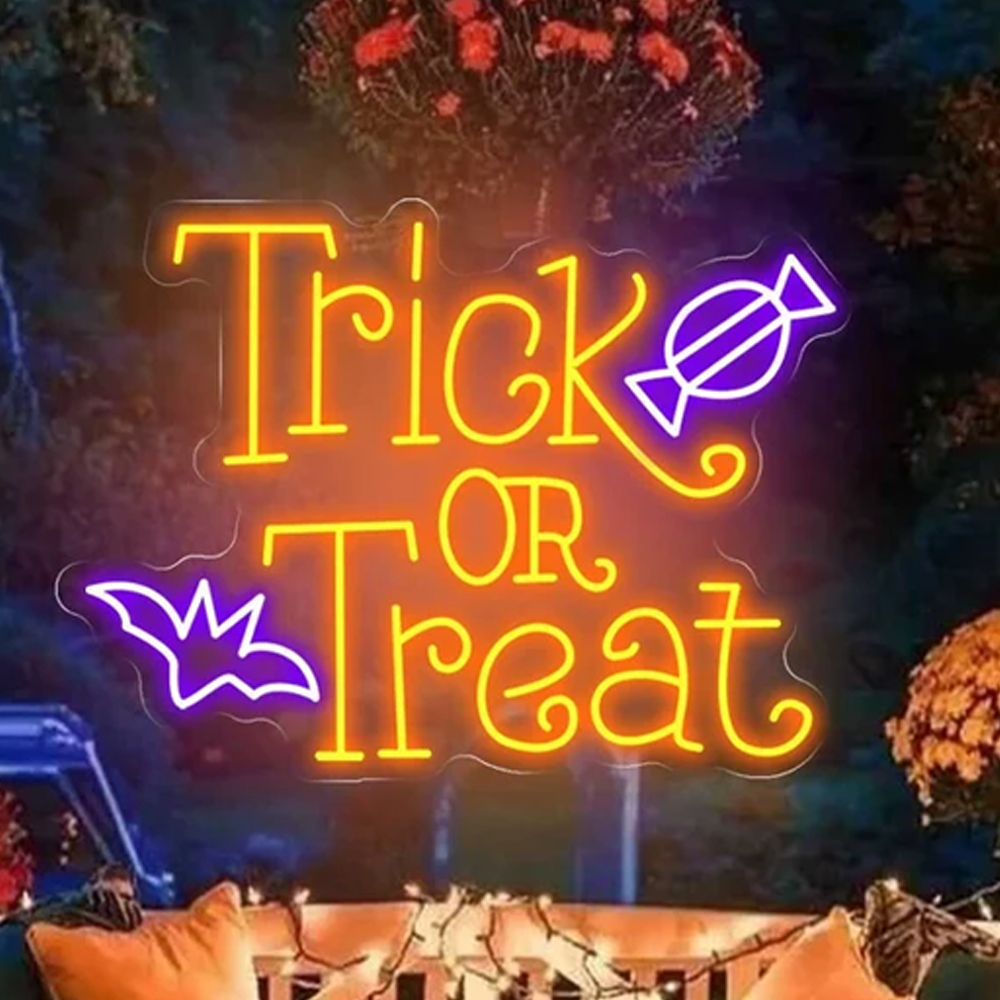 Trick Or Treat Neon Led Sign H – Home Decor Lighting Tricks recenzja i cena
