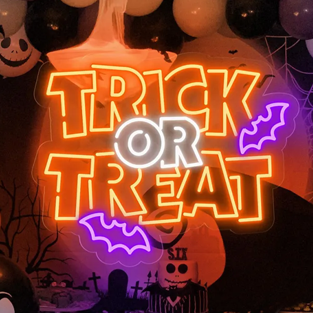 Trick Or Treat Neon Led Sign H – Home Decor Lighting Tricks recenzja i cena