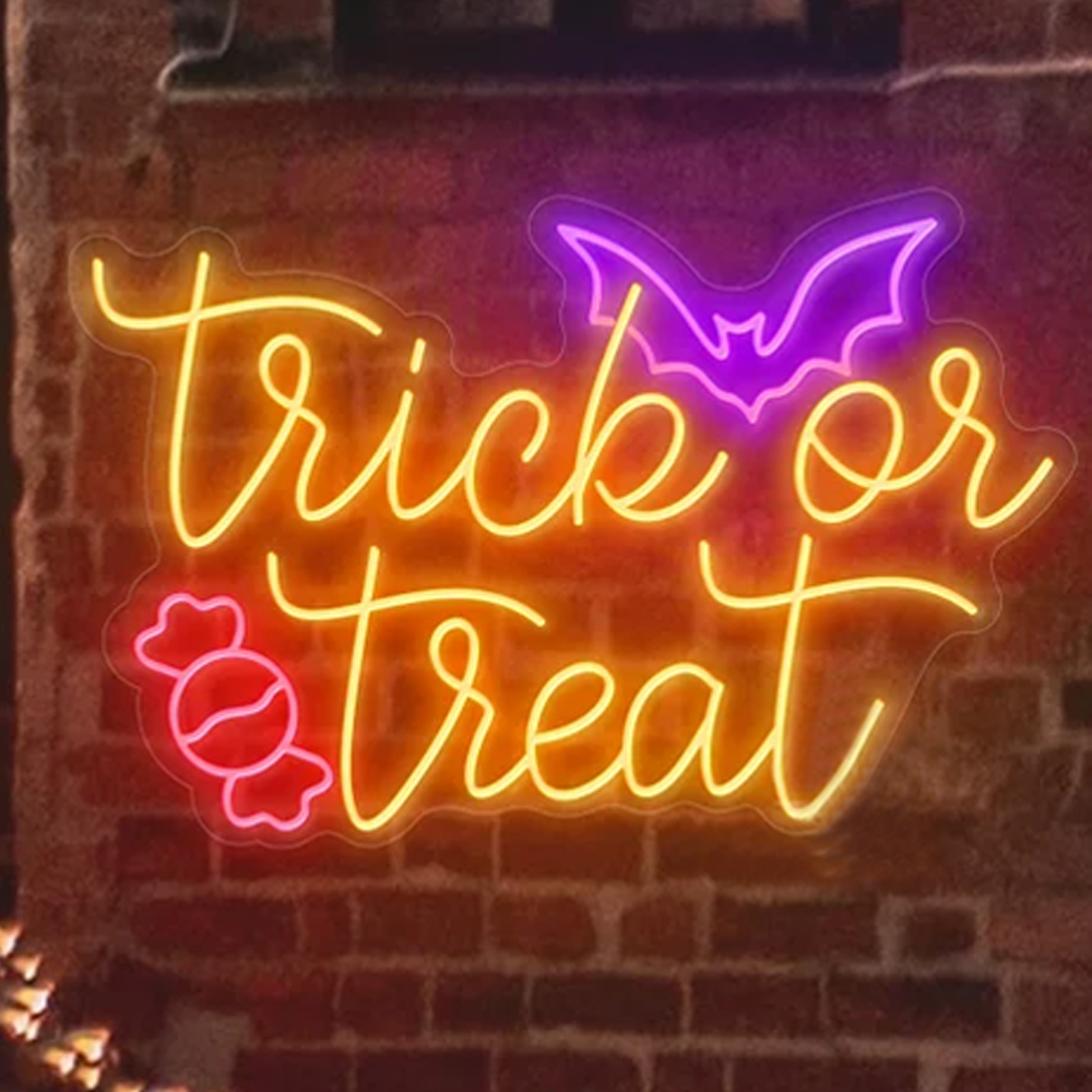 Trick Or Treat Neon Led Sign H – Home Decor Lighting Tricks recenzja i cena