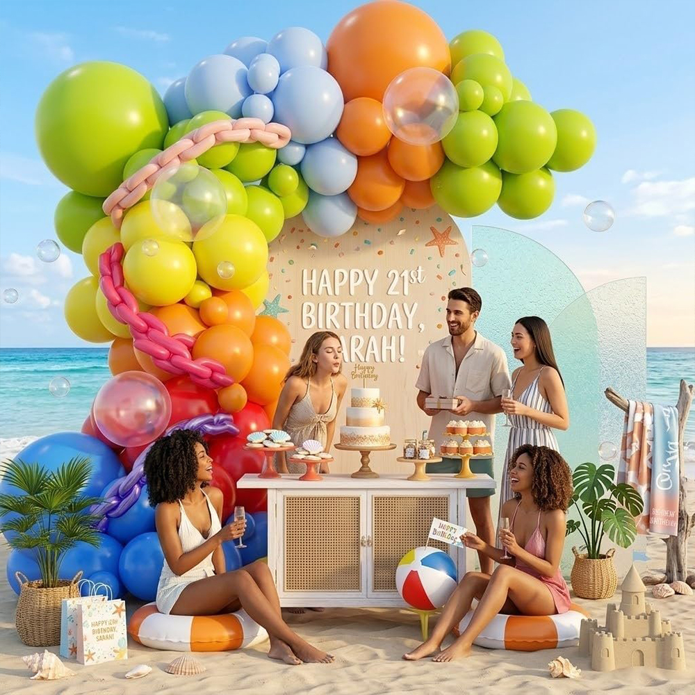 Neon Balloon set Rainbow Pool  – Orange Lighting Decor recenzja i cena