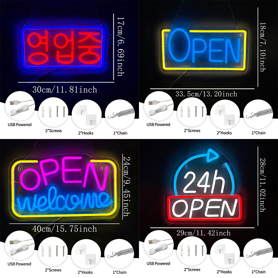 24-Hour Open Led Neon Sign, Su – Decor Lighting Opening Hours recenzja i cena