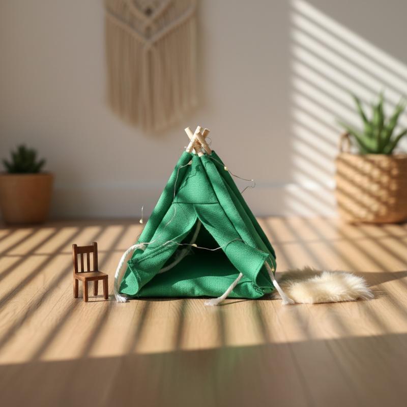 1/12 Dollhouse Mini Tent Model – Lighting Decor Photos recenzja i cena