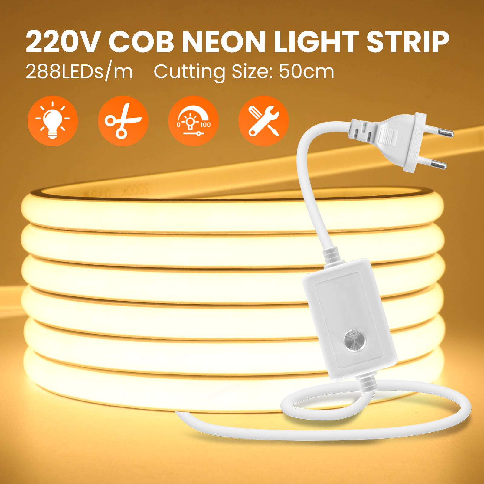 COB LED Strip 220V Dimmable EU – Decor Lighting Uk recenzja i cena