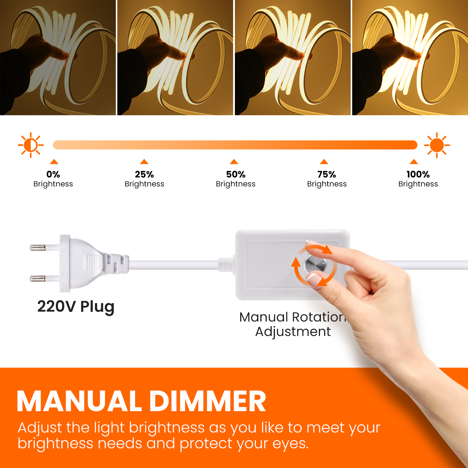COB LED Strip 220V Dimmable EU – Decor Lighting Uk recenzja i cena