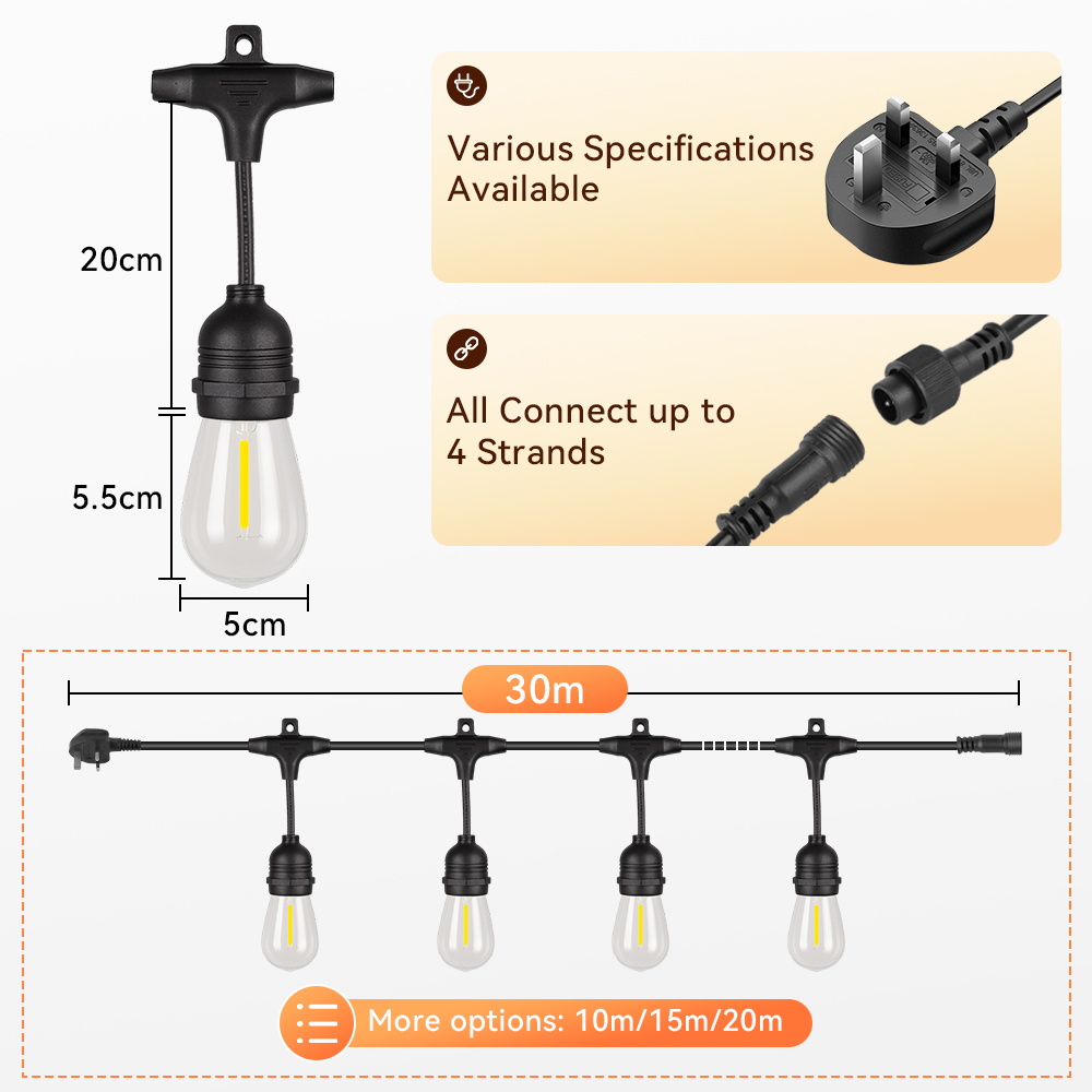 E27 Outdoor String Lights LED  – Decor Lighting Uk recenzja i cena