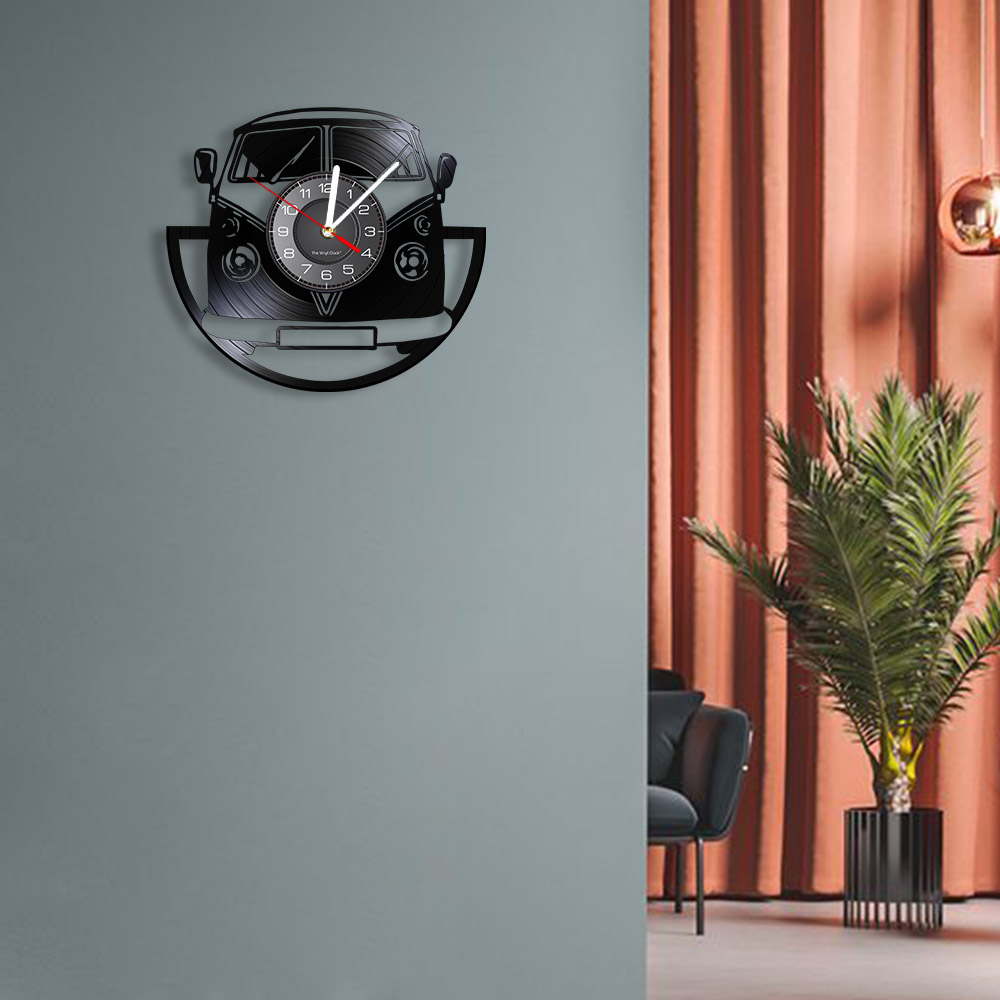 Minibus Vintage Vinyl Record W – Lighting Home Decor Wall Clocks recenzja i cena